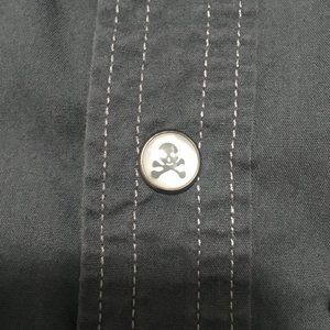 5/$25 Boys Skull Button Down Collard Shirt